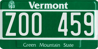 VT license plate ZOO459