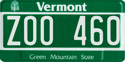 VT license plate ZOO460