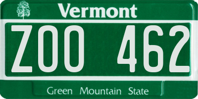VT license plate ZOO462