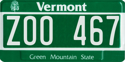 VT license plate ZOO467