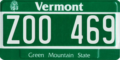 VT license plate ZOO469
