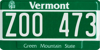 VT license plate ZOO473
