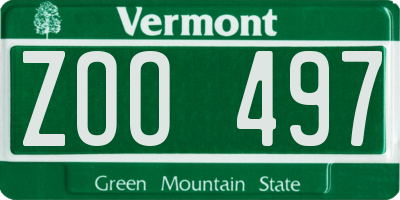 VT license plate ZOO497
