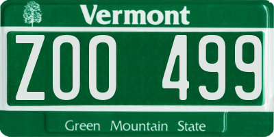 VT license plate ZOO499