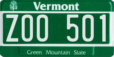 VT license plate ZOO501