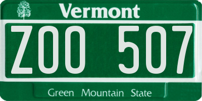 VT license plate ZOO507