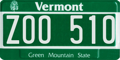 VT license plate ZOO510