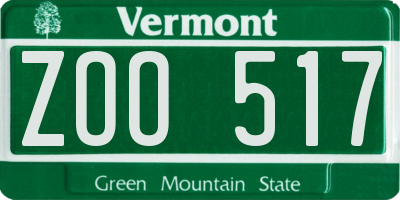 VT license plate ZOO517