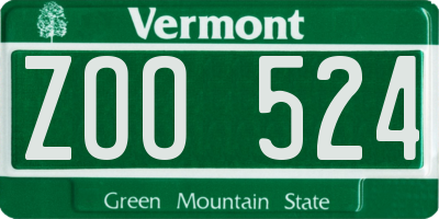 VT license plate ZOO524