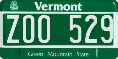 VT license plate ZOO529