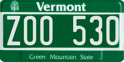 VT license plate ZOO530