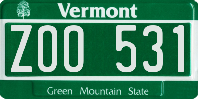 VT license plate ZOO531