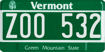 VT license plate ZOO532