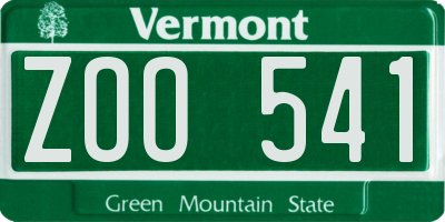 VT license plate ZOO541