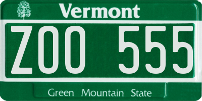 VT license plate ZOO555