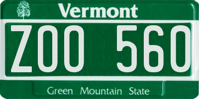 VT license plate ZOO560
