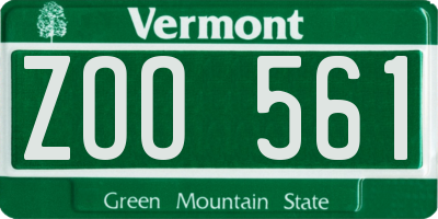VT license plate ZOO561