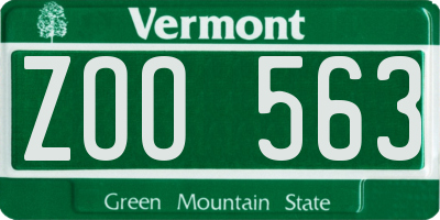 VT license plate ZOO563