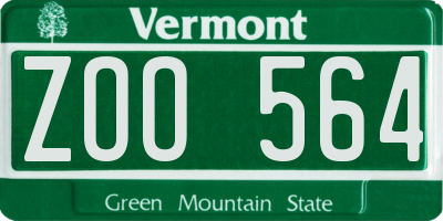 VT license plate ZOO564