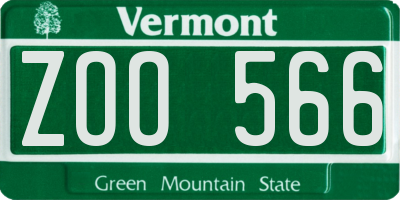 VT license plate ZOO566