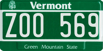 VT license plate ZOO569