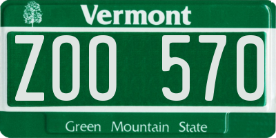 VT license plate ZOO570