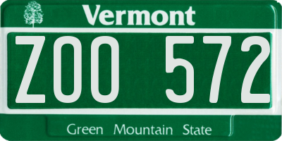 VT license plate ZOO572
