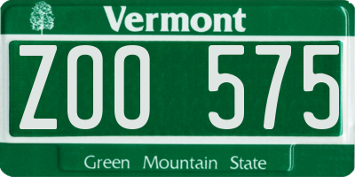 VT license plate ZOO575