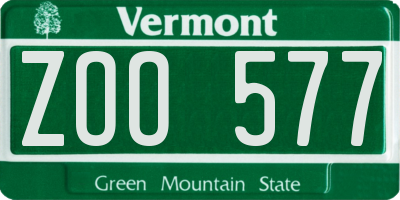 VT license plate ZOO577
