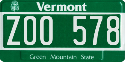 VT license plate ZOO578