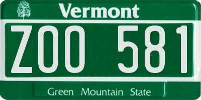 VT license plate ZOO581
