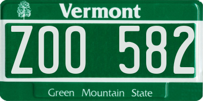 VT license plate ZOO582