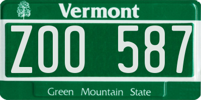 VT license plate ZOO587