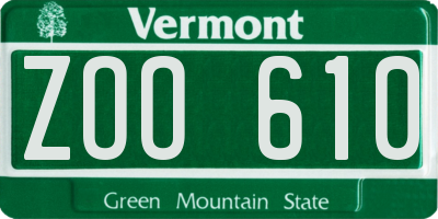 VT license plate ZOO610