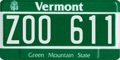 VT license plate ZOO611