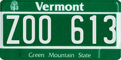 VT license plate ZOO613