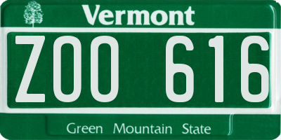VT license plate ZOO616