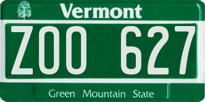VT license plate ZOO627
