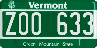 VT license plate ZOO633