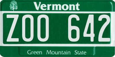 VT license plate ZOO642