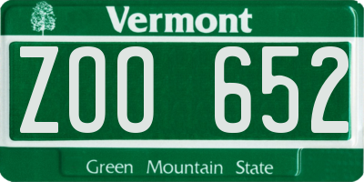 VT license plate ZOO652