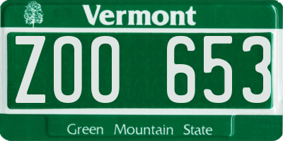 VT license plate ZOO653