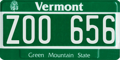 VT license plate ZOO656