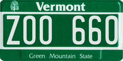 VT license plate ZOO660