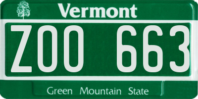 VT license plate ZOO663