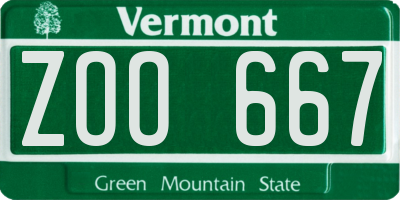 VT license plate ZOO667
