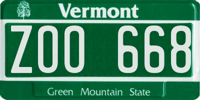VT license plate ZOO668
