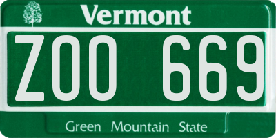 VT license plate ZOO669