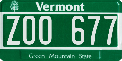 VT license plate ZOO677