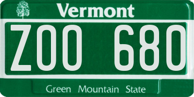 VT license plate ZOO680
